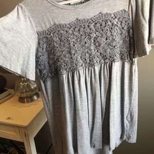 Gray dressy T-shirt top